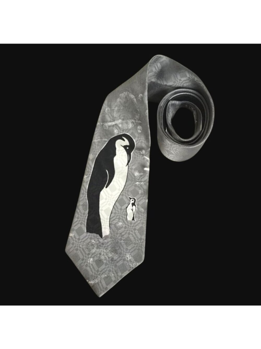 A. Rogers Men's Necktie Neck Tie Mother and Baby Snowy Winter Penguin